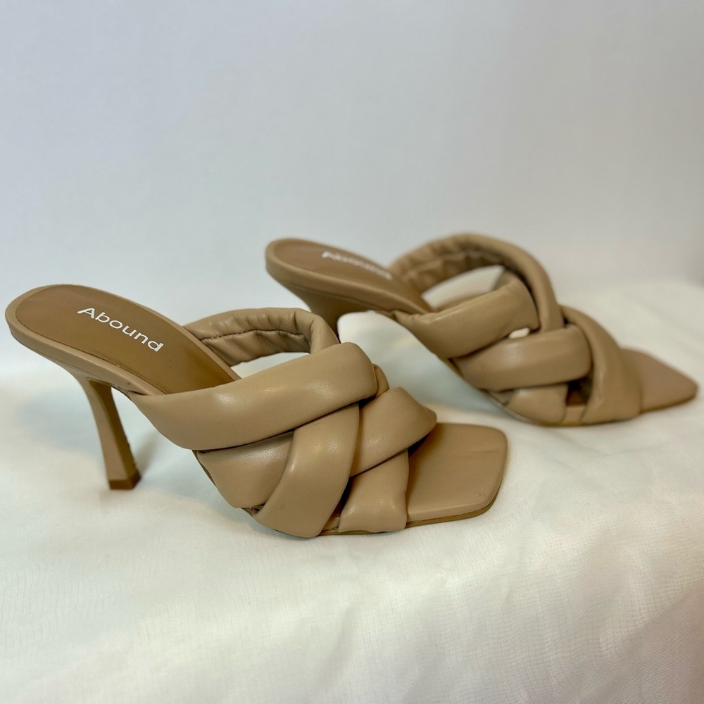 Women's Abound Violeta Tan Puff Mule Sandals Shoes / Sz 6